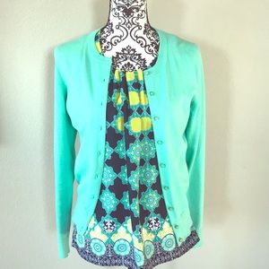 Pale green/teal cardigan
